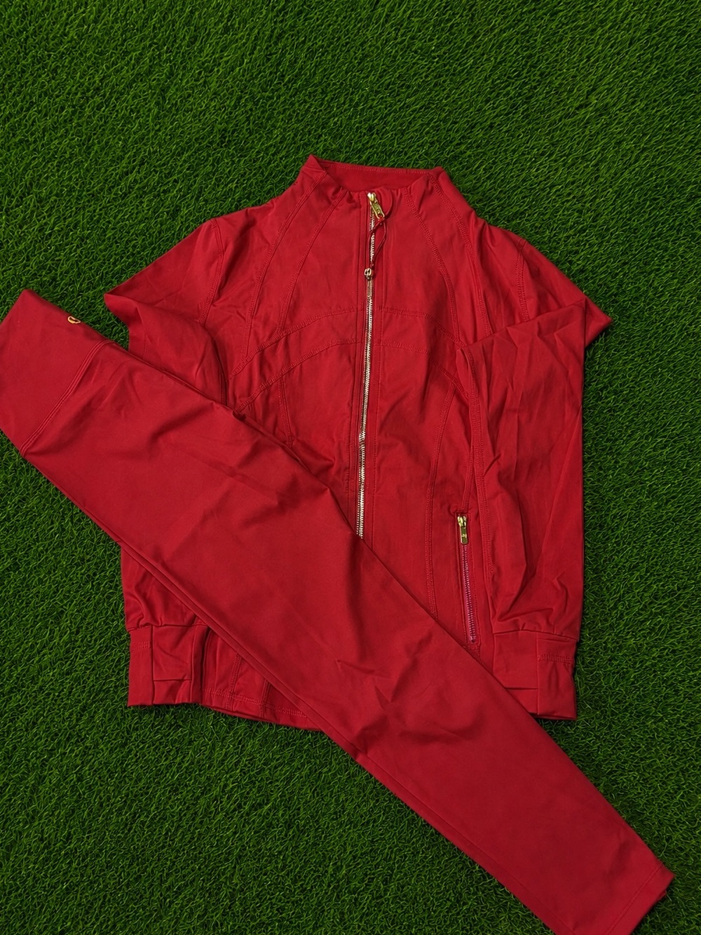 Lululemon Red Nulu Cropped Jacket & Leggings Set Lunar New Year Size 6